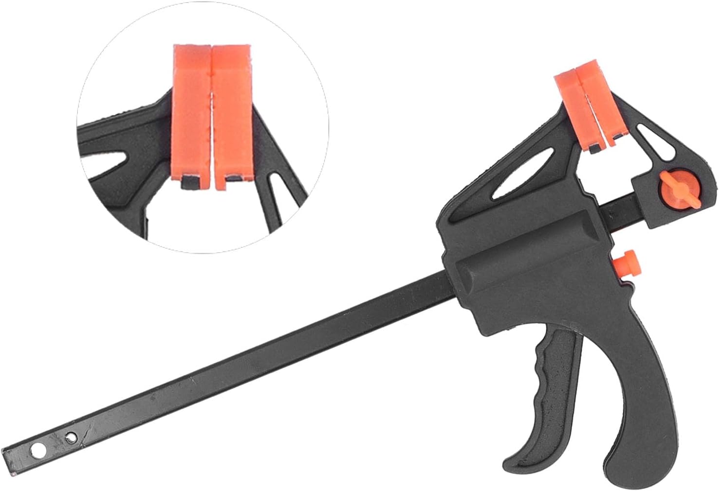 Ratchet Bar Clamp Quick Release Woodworking Clamp with Soft Jaw Pad for Furniture Manufacturing and Packaging Industries ABS Iron Construction Durable and Reliable (24 inch)