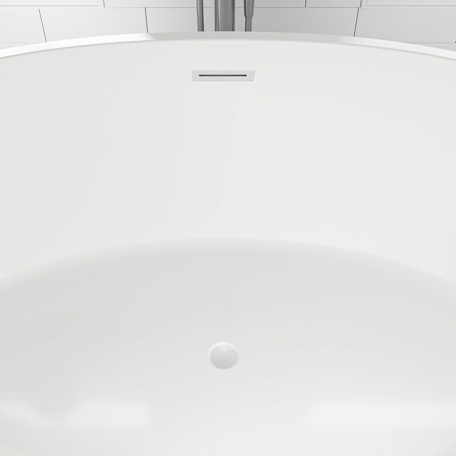 HomeBeyond 69Inch Freestanding Bathtub | Acrylic Free Standing Soaking Tub, Classic Bathroom Stand Alone Tub Suitable Single Person Bathing