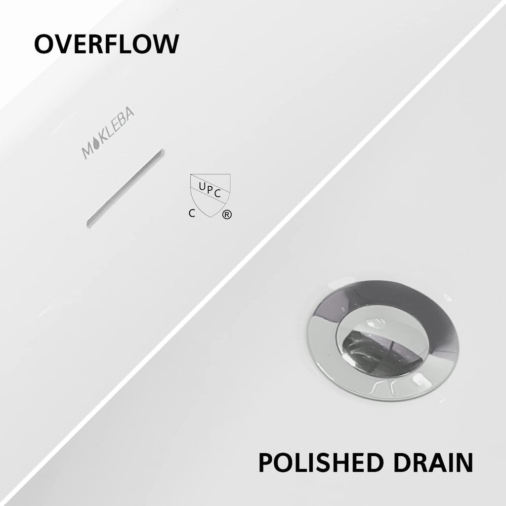 Acrylic Freestanding Bathtub, Single Slipper Free Standing Tub, Soaking Tub with Integrated Slotted Overflow, Toe-Tap Chrome Drain, cUPC Certified, Glossy White
