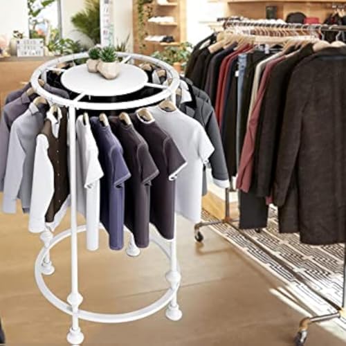 Heavy Duty Round Garment Rack, Freestanding Clothing Organizer for Retail & Home, Stylish Black Display Stand for Clothes Storage, Ideal for Boutiques & Bedrooms, 39'
