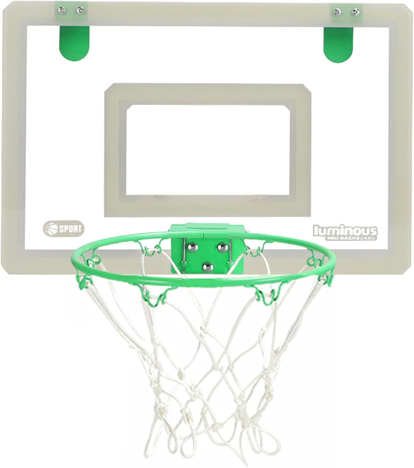 Indoor Mini Basketball Hoop, Wall-Mounted Basketball Hoop That Glows in The Dark, with 2 Balls and Complete Basketball Accessories (Size : 17.9x12in)
