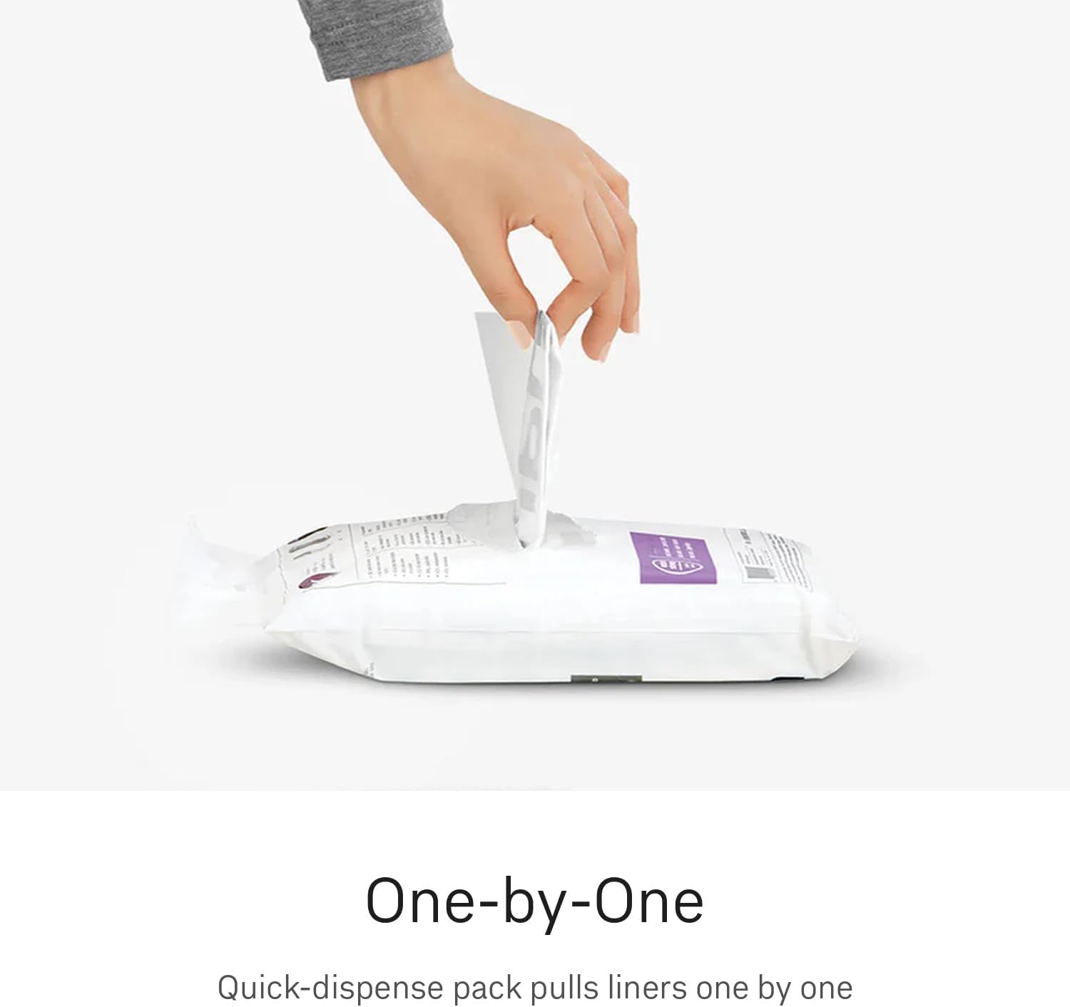 simplehuman Code Q, Custom Fit Liners,Drawstring Kitchen Trash Bags, One-by-One Mess-Free Dispense,Extra Thick & Double Seamed,50% PCR Plastic, 50-65 Liter/13-17 Gallon, White, 60 Count (Pack of 4)