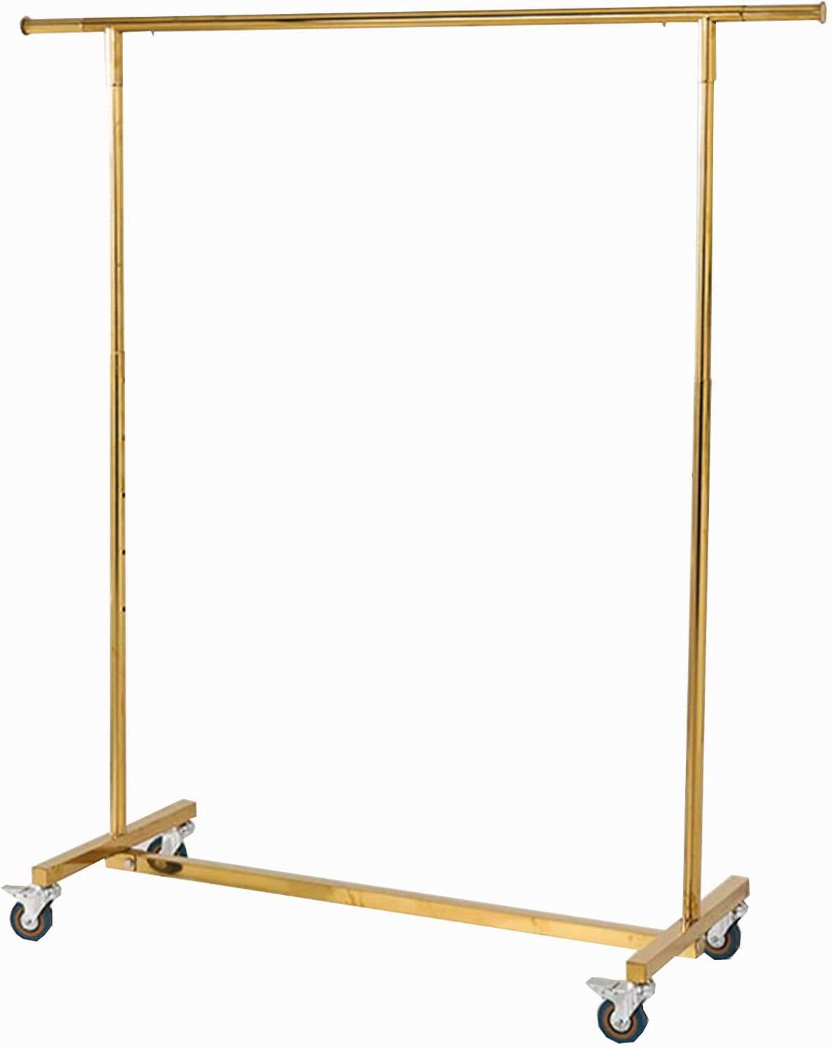 Clothing Rack,Adjustable Garment Rack On Wheels, Stainless Steel Clothes Hanger, Telescopic Mobile Clothing Storage Stand for Bedroom Living Room - Stylish Gold Finish,Silver