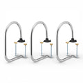 Chrome Waitress Stall Service Rail for Bars, Clamp-On Underbar Server Station Divider, Commercial Chrome-Plated Steel Drink Pickup Rail for Restaurants, Fits 7/8'–5' Bar Tops, 6 x 11.9 x 16.9 in (3)