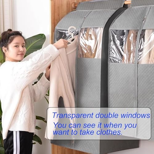 Clear PVC Garment Bags - Protective Clothes Rack Cover for Dresses & Shirts - Sealed Storage Solution, Brown, 52x52x90cm / 20x20x35in - Ideal for Dust-Free Protection
