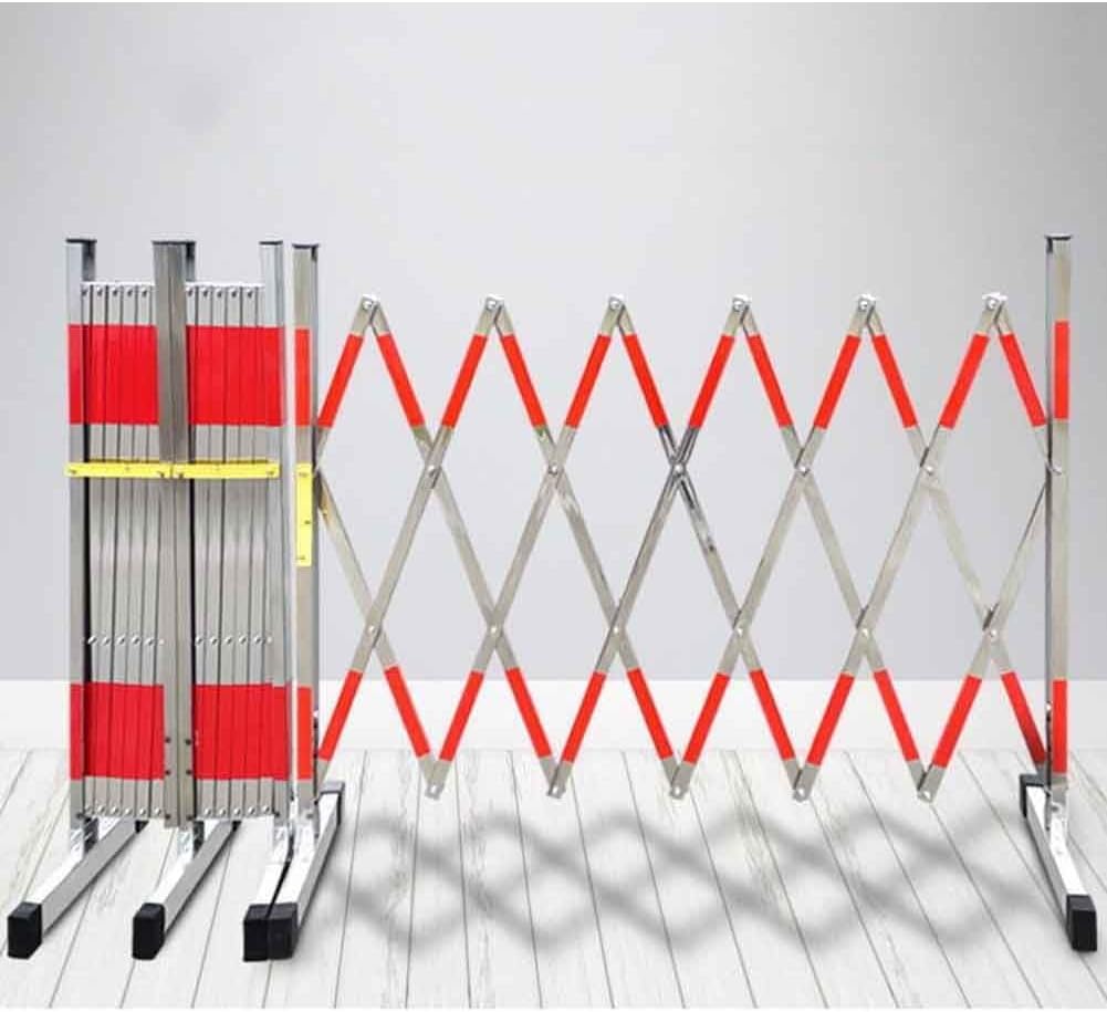 Industrial Expandable Metal Barricade, Telescopic Security Gate Mobile Safety Barrier Gate Retractable Traffic Fence Mobile Scissor Gate For Road Closures, Construction Guardrail,Silver,1.2x1.5m