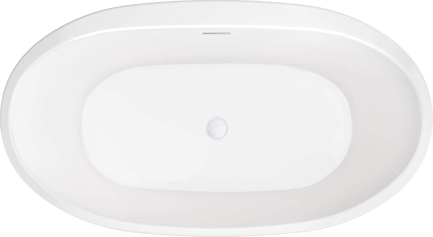 PROFLO PFFSO5931 Cornwall 59' Free Standing Acrylic Soaking Tub with Center Drain, Drain Assembly, and Overflow - White