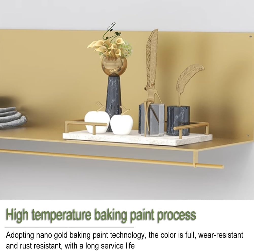 Industrial Pipe Clothing Rack with Shelves, Stainless Steel Clothing Display Rack, Heavy Duty Display Garment Rack, for Clothing Retail Store,Home (Gold 80x28x30cm)