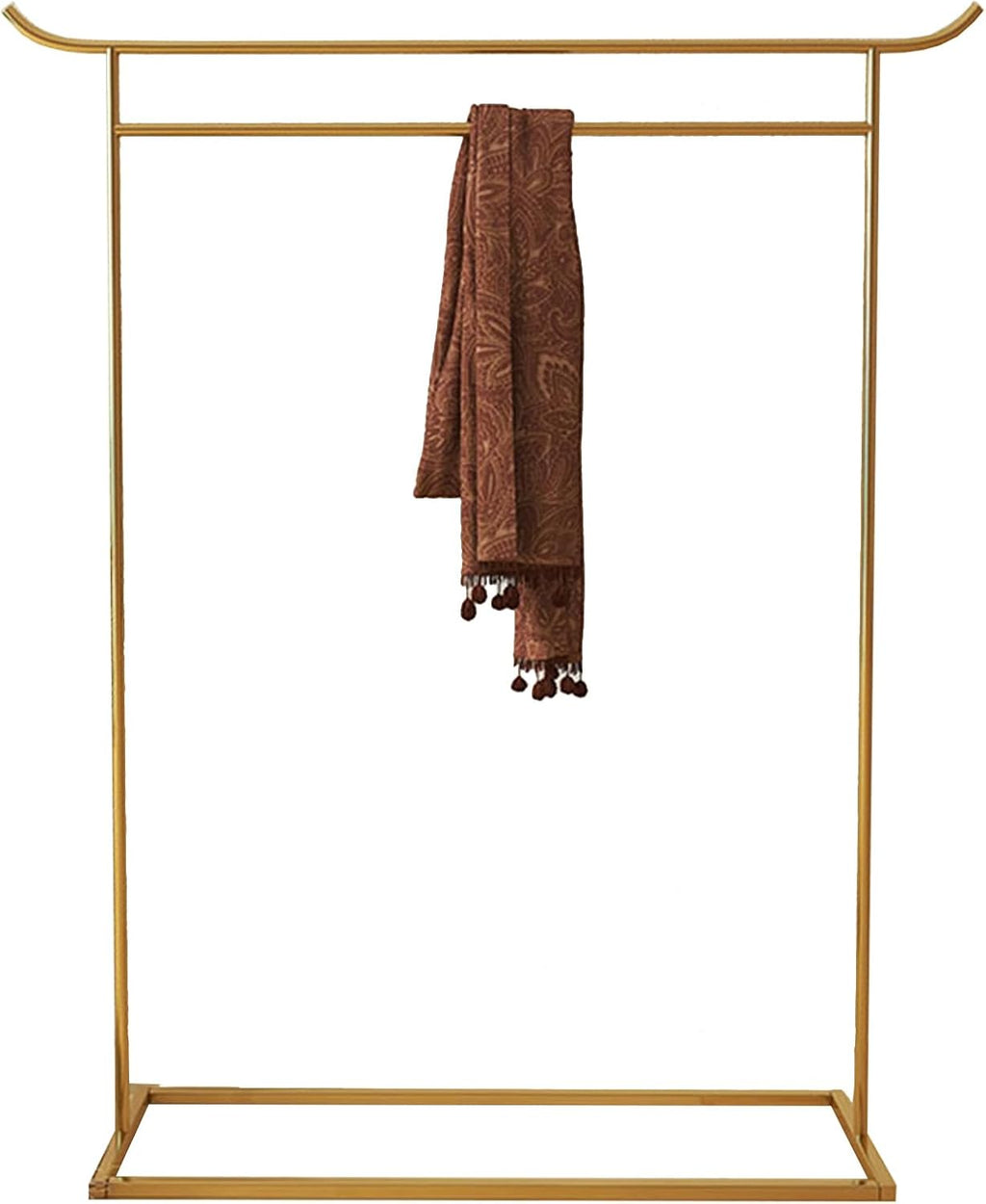 Heavy Duty Coat Rack, Garment rack Heavy Duty Clothing Rack For Hanging Clothes, Chinese Style Metal Clothes Rail, Commercial Boutique Display Rack, Single Rod Coat Rack For Bedrooms (Gold 150X40X160