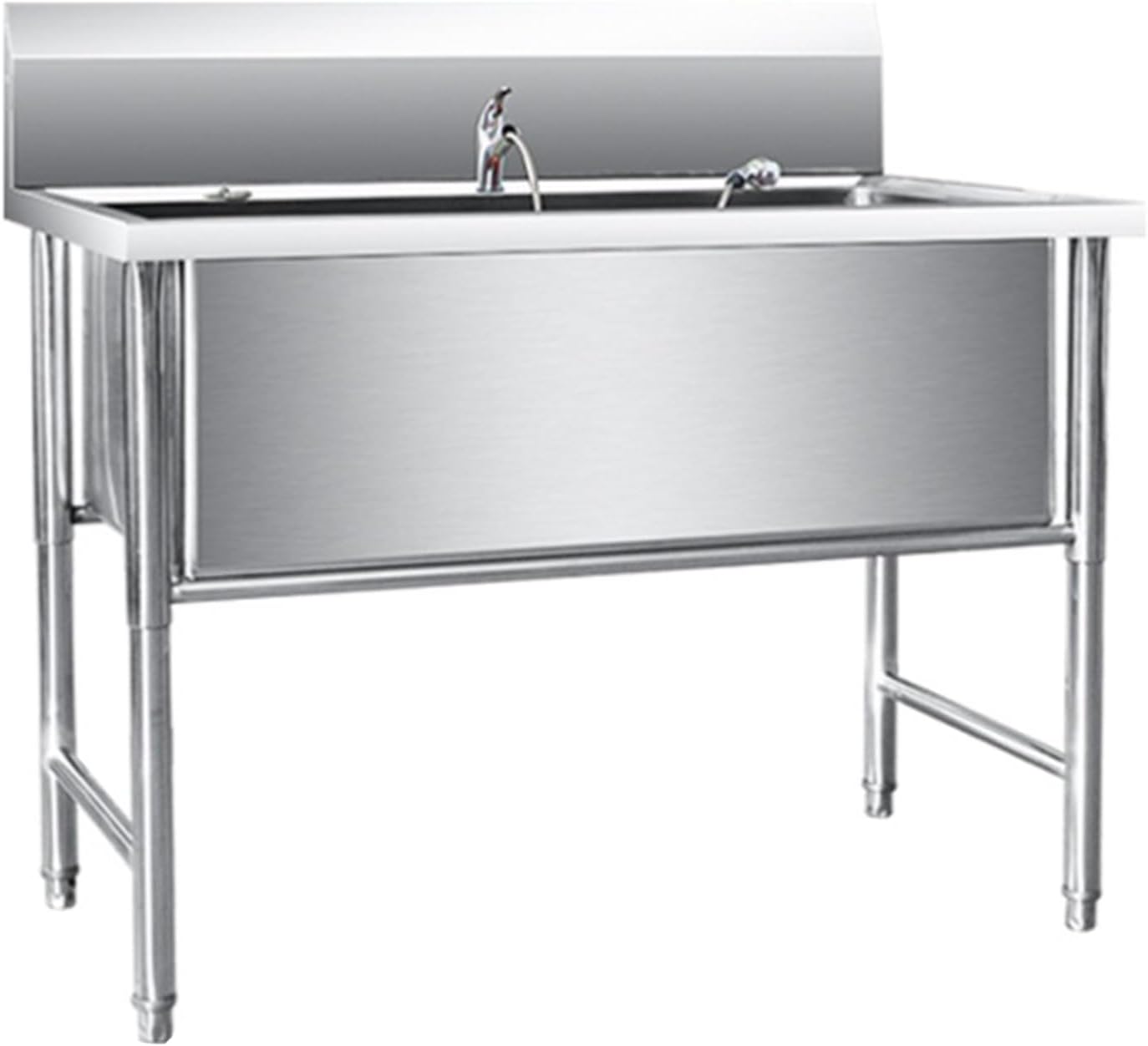 Professional Stainless Steel Dog Bathing Station, Dog Grooming Tub, Freestanding Pet Sink, 39in/100cm