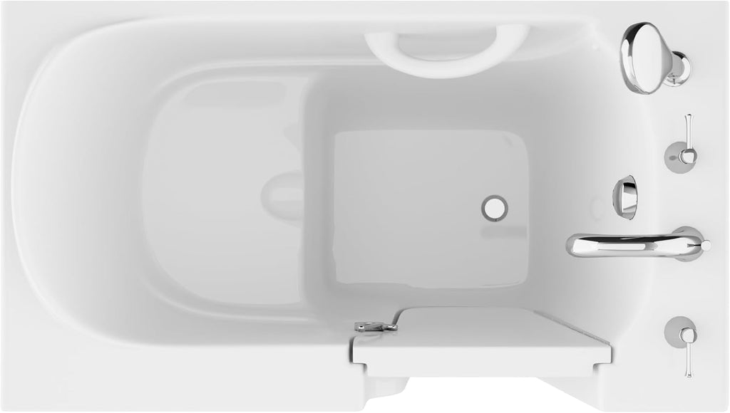 ANZZI Tubs Series Wide Opening Door Right Drain Quick Fill Walk-In Soaking Tub in White Finish 26 in. x 46 in. | AMZ2646RWS