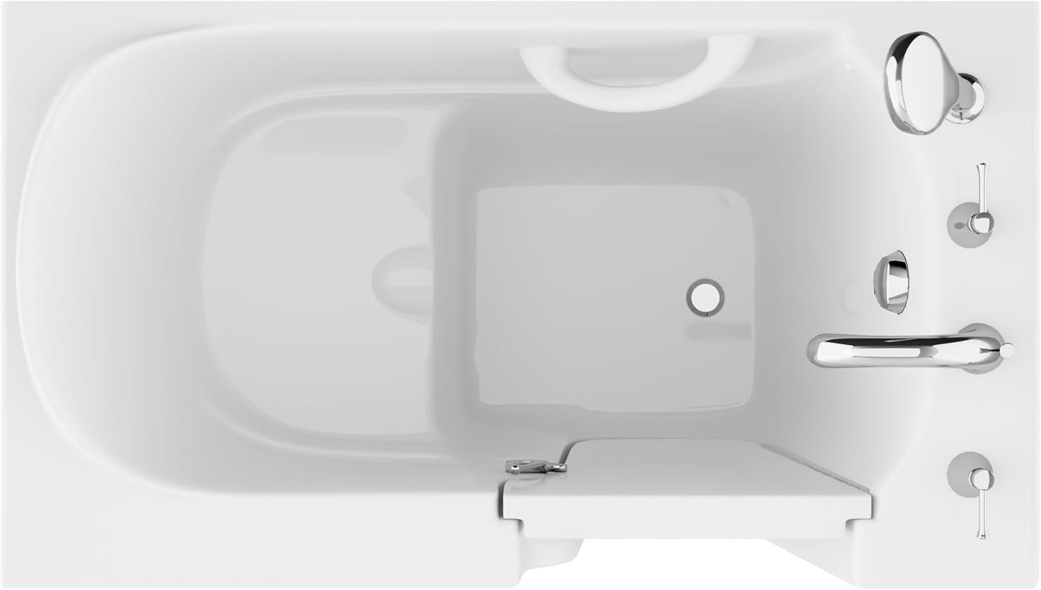 ANZZI Tubs Series Wide Opening Door Right Drain Quick Fill Walk-In Soaking Tub in White Finish 26 in. x 46 in. | AMZ2646RWS