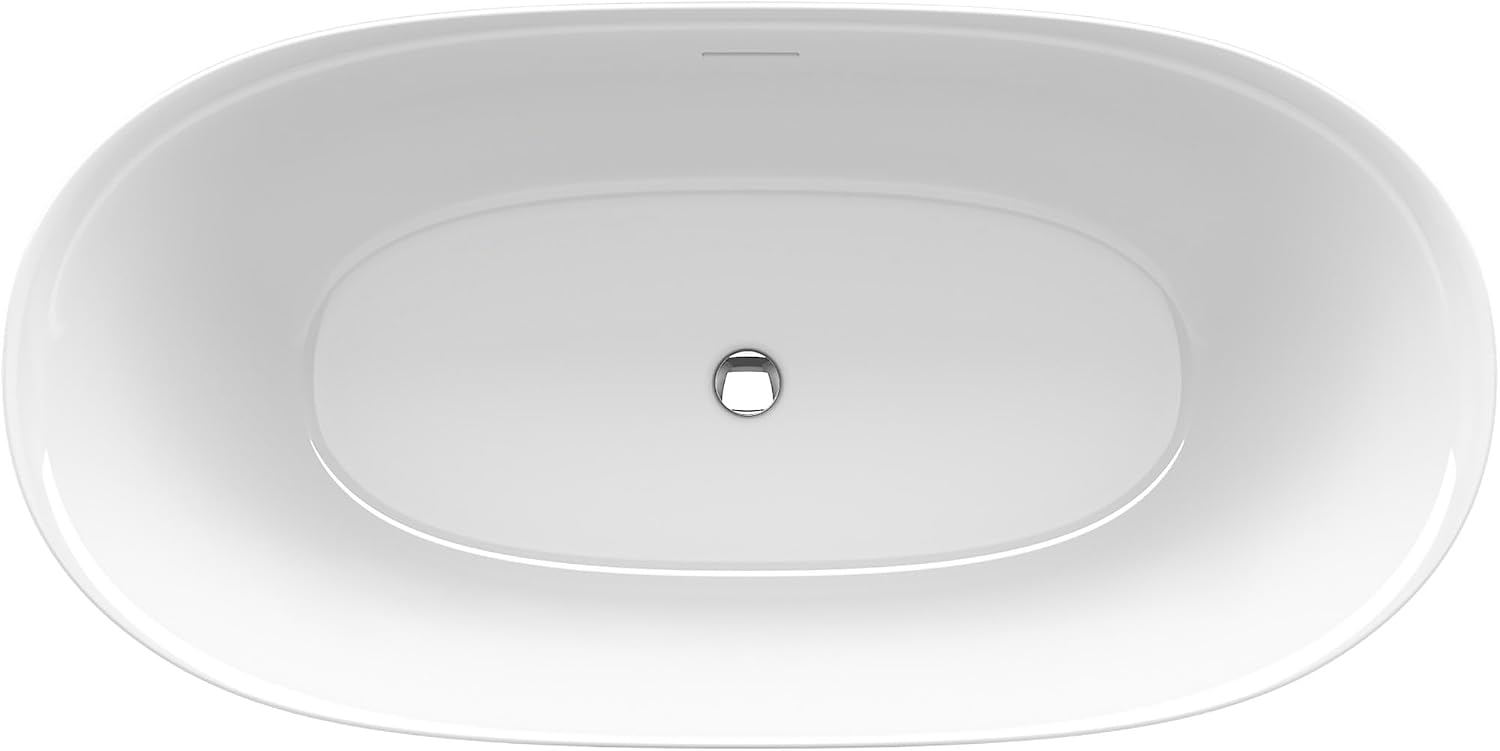 Unwind 59-in X 30-in Seamless Oval Freestanding Bath