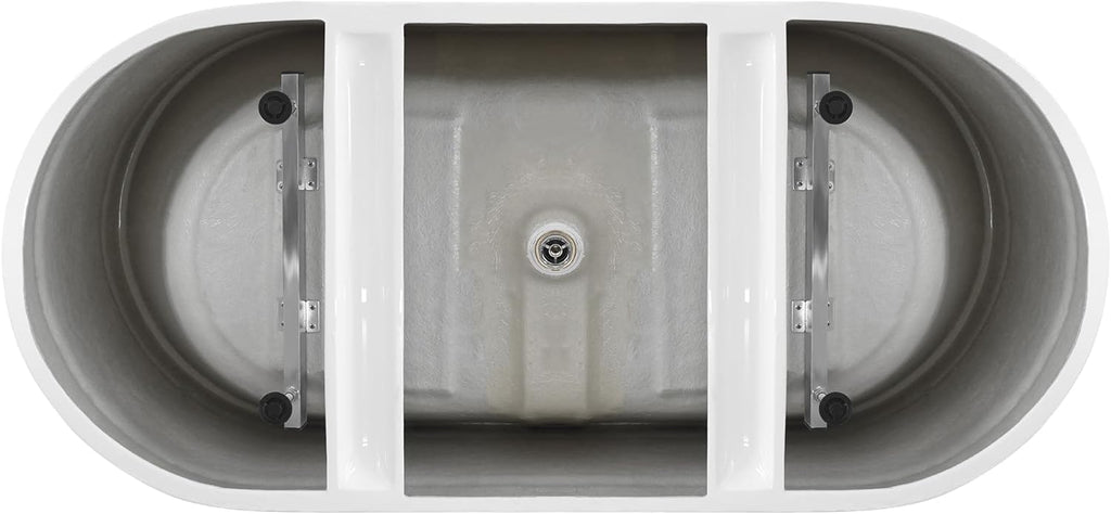 59' Acrylic Freestanding Tub, Soaking Tub, Bathtub for SPA, Integrated Overflow and Drain, cUPC Certified, Lustre White