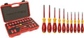 Titan 68100 19-Piece 3/8-Inch Drive VDE Insulated Socket Set and Wiha 32592 Torx Screwdriver Set With SoftFinish Handle, 10 Piece