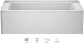 Jacuzzi SIGNATURE Acrylic Low-Profile 16' Bathtub, Soaking Sanctuary for Homes & Businesses, Slip Resistant, Left Drain Placement, 60' (L) x 32' (W), White