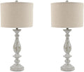 Signature Design by Ashley Bernadate Vintage Cottage Table Lamp, 2 Count, 31', Whitewash