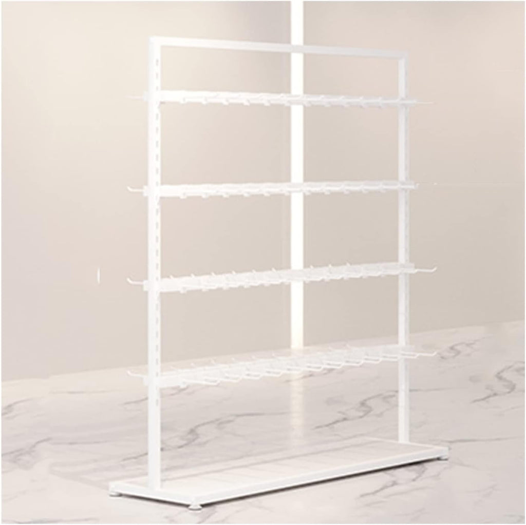 Modern Boutique Retail Display Racks, Clothing Store Garment Racks, Multifunctional Slippers Socks Underwear Shorts Swimwear Gloves Storage Hanger, S(White-150x35x135CM