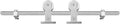 Miseno MBDH0606X78 78-3/4' Single Roller Round Rod Barn Door Hardware Kit - Stainless Steel