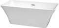 Wyndham Collection WCBTK150459BNTRIM Freestanding Bathtub, 59', White with Brushed Nickel Trim