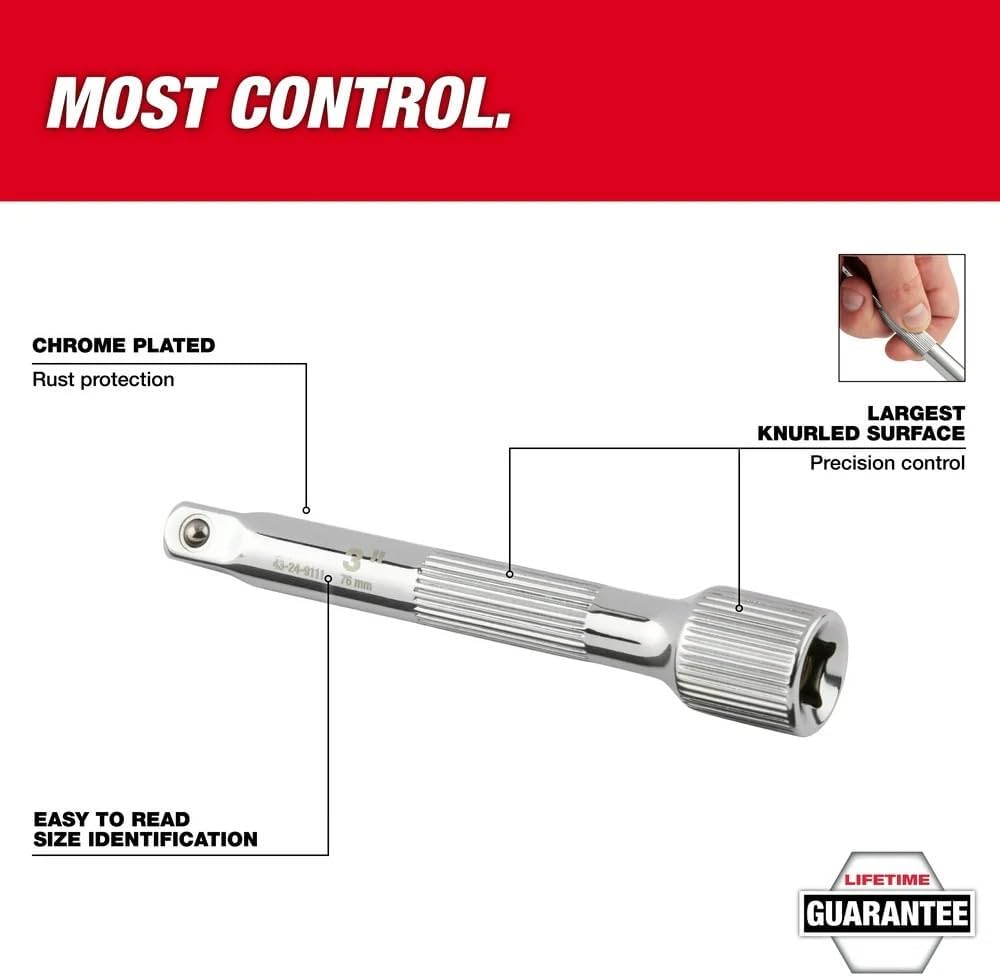 For with Milwaukee 48-22-9342 4pc 1/2 Inch Drive Extension Set