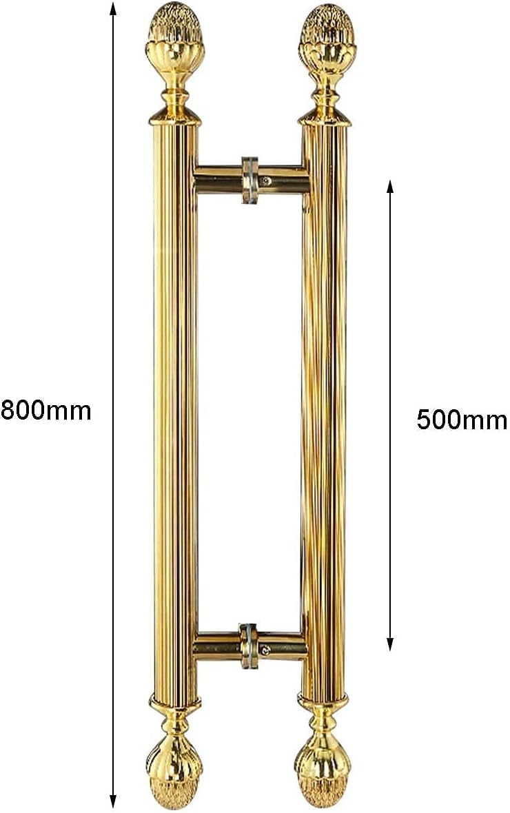Barn Door Pull Handle, European Retro Stainless Steel Door Handle Golden，Door Handles for Two Sides Glass，for Home Gate/Office/Shop Door/Wooden Door/Metal Door/Barn Door，Ru
