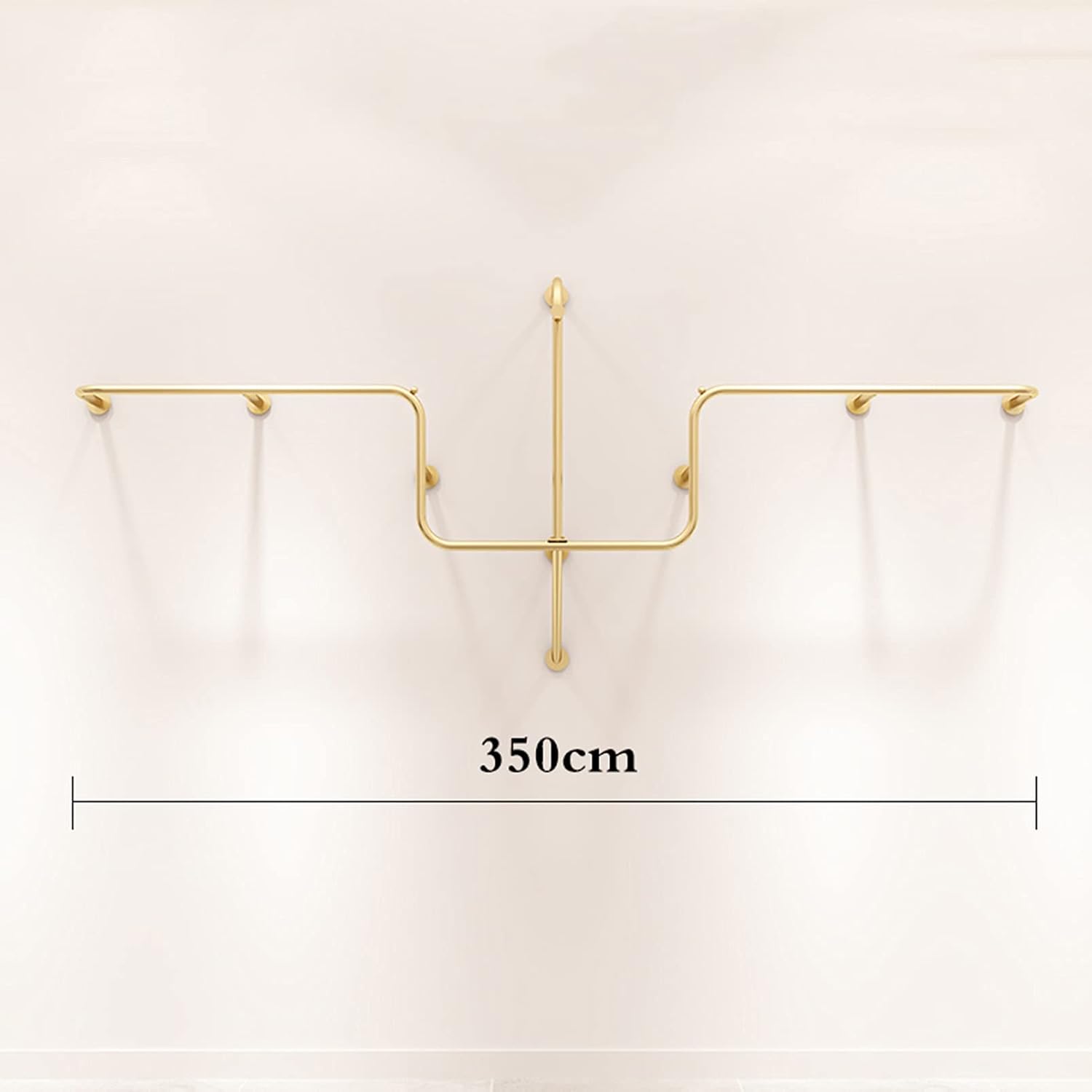 Wall Mounted Garment Rack Clothing Store Metal Display Stands,Detachable Garment Bar Heavy Duty Iron Clothes Hanging Rod,Rail Organizer,a Retail Store for M(350cm