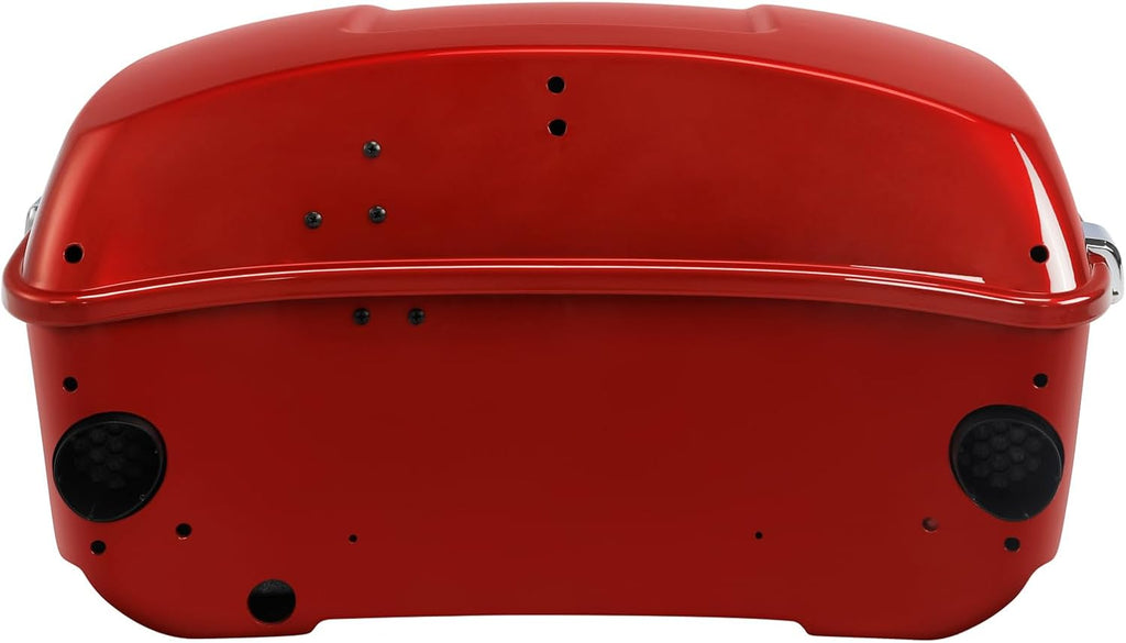 TCMT 13.7' King Motorcycle Trunk Box W/Latch Key Fit For Harley 2014-2025 Touring CVO Road King Road Glide Street Glide Electra Glide Ultra Limited Wicked Red