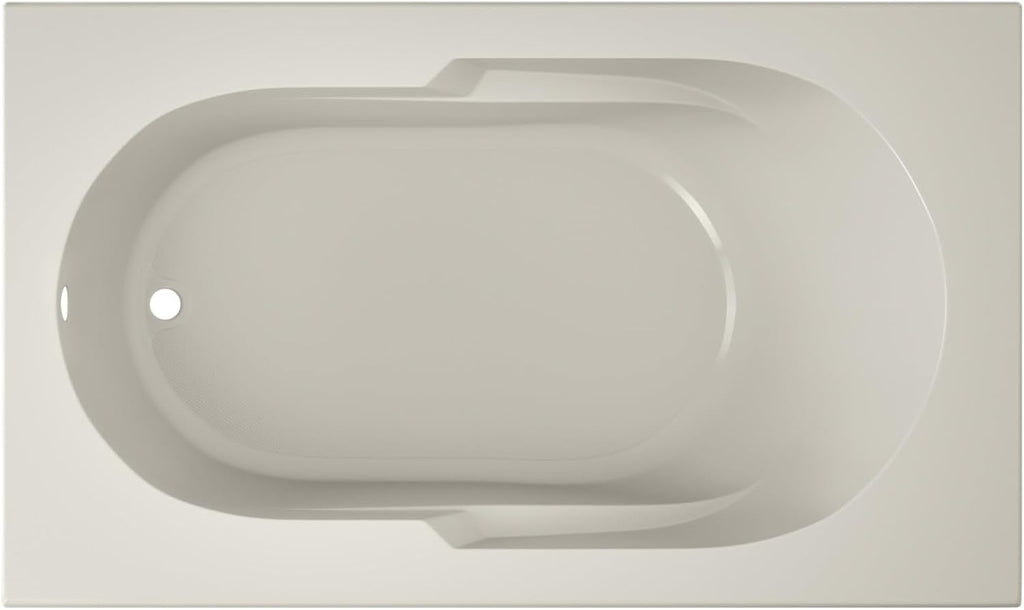 Jacuzzi SIGNATURE Acrylic Drop-In Bathtub, Heated Jet Massage Tub, Slip Resistant, Left Drain Placement, 60' (L) x 36' (W), Rectangle, Oyster