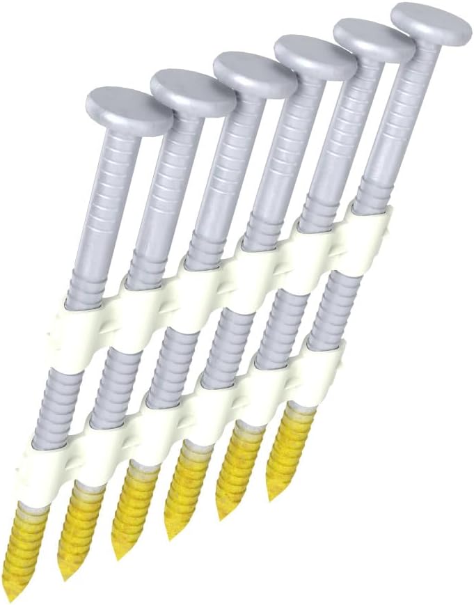 Grip-Rite 21 Degree Framing Nails - Exterior Galvanized Nails for Wood-to-Wood Framing Projects - Plastic Strip Collated Fastener - Round Head - Ring Shank - 2' x .113' - 5000 Count - GR04HG