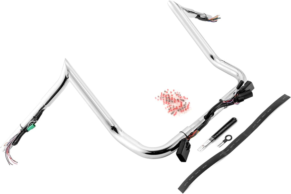Wsays 12' Pre-Wired Handlebar Bagger Bar-Sharp Handlebar Compatible with Harley Street Glide Electra Glide Ultra Limited 2008-2013 Chrome