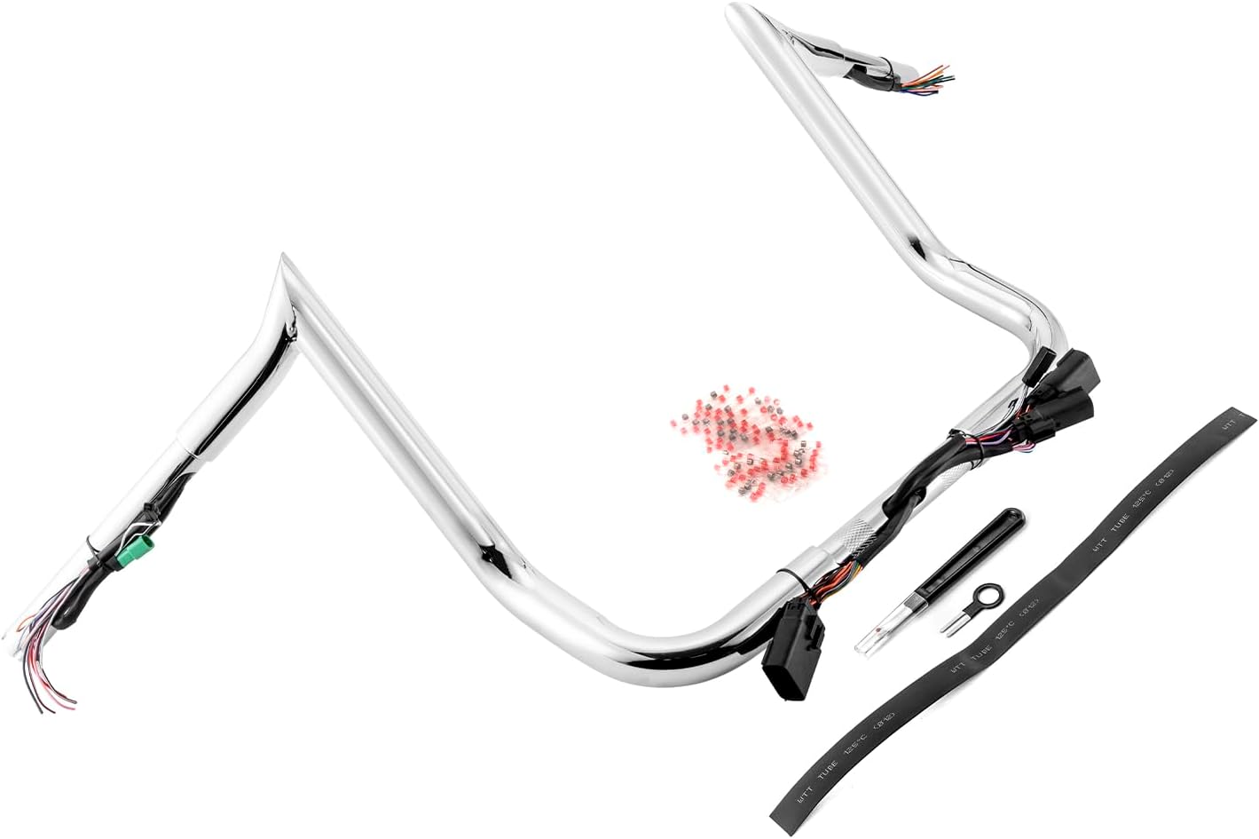 Wsays 12' Pre-Wired Handlebar Bagger Bar-Sharp Handlebar Compatible with Harley Street Glide Electra Glide Ultra Limited 2008-2013 Chrome