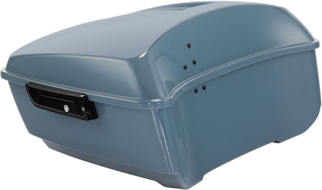 TCMT King Motorcycle Trunk Fit for Harley Touring 2014-2025 CVO Road King Road Glide Street Glide Electra Glide Ultra Limited Pack Sharkskin Blue Firestorm