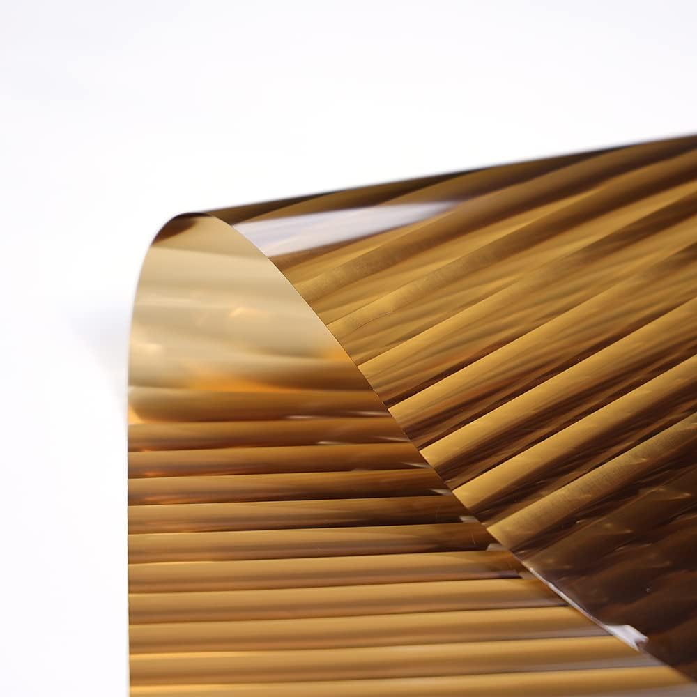 Sunice Amber Color Reeded Window Film Self-Adhesive Privacy Decals Film Brown Frosted Film for Home Bathroom Office (60'x787')