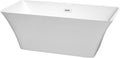 Tiffany 59 Inch Freestanding Bathtub in White with Shiny White Drain and Overflow Trim