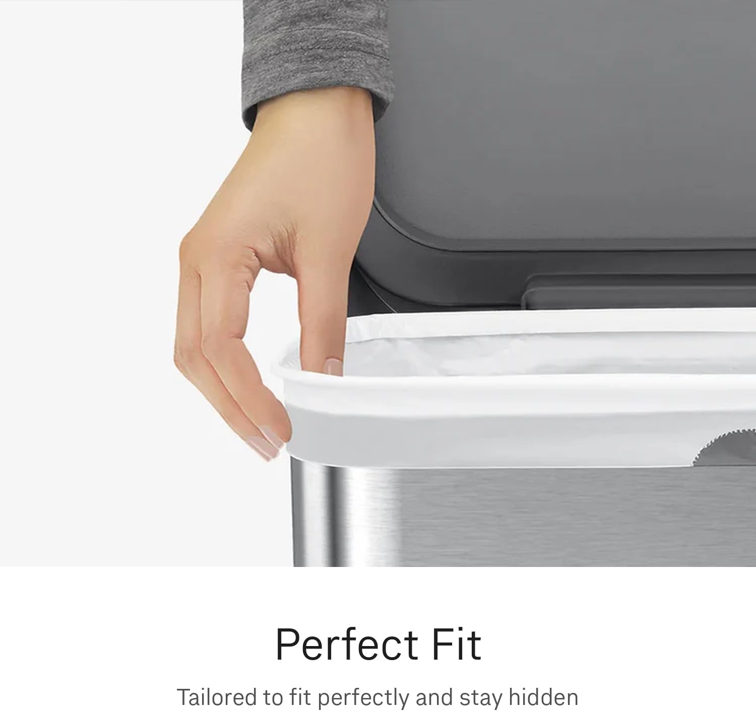 simplehuman Code Q, Custom Fit Liners,Drawstring Kitchen Trash Bags, One-by-One Mess-Free Dispense,Extra Thick & Double Seamed,50% PCR Plastic, 50-65 Liter/13-17 Gallon, White, 60 Count (Pack of 4)