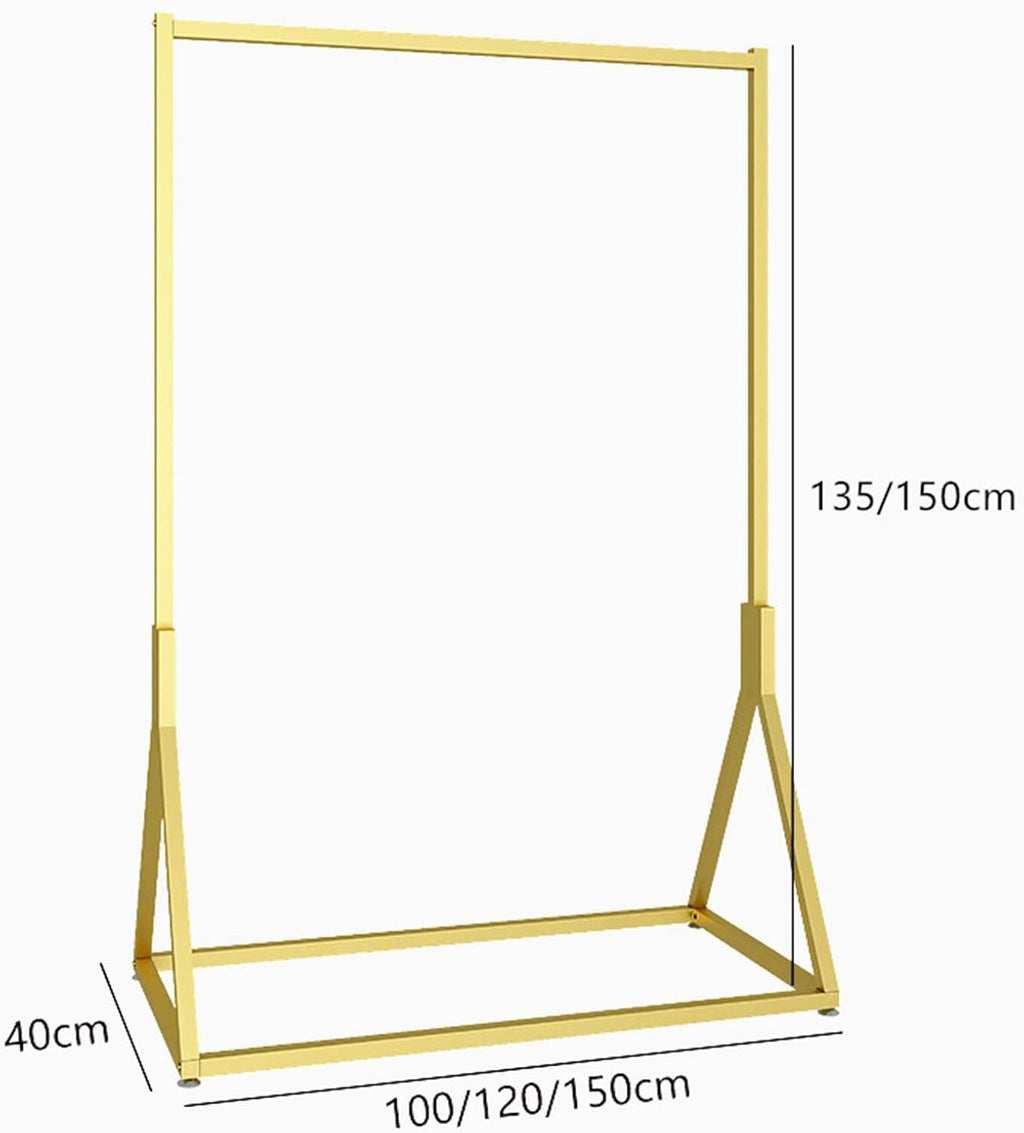 Heavy-Duty Garment Rack - Gold Clothing Display Stand, Freestanding Metal nizer for Retail & Home Use, Perfect for Drying & Storing Clothes, Stylish Storage Solution