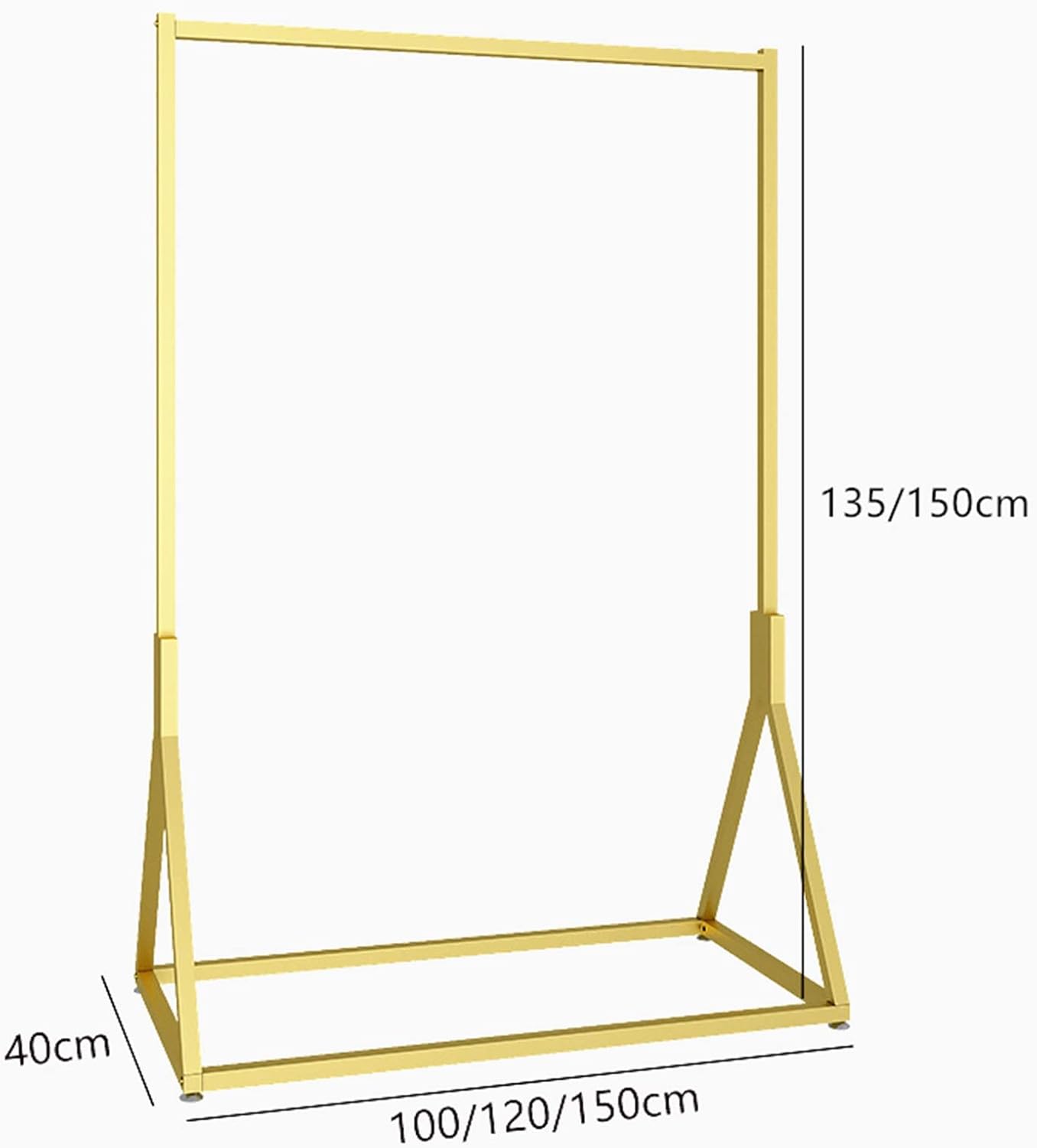 Heavy-Duty Garment Rack - Gold Clothing Display Stand, Freestanding Metal nizer for Retail & Home Use, Perfect for Drying & Storing Clothes, Stylish Storage Solution