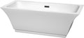 Galina 67 Inch Freestanding Bathtub in White with Matte Black Drain and Overflow Trim