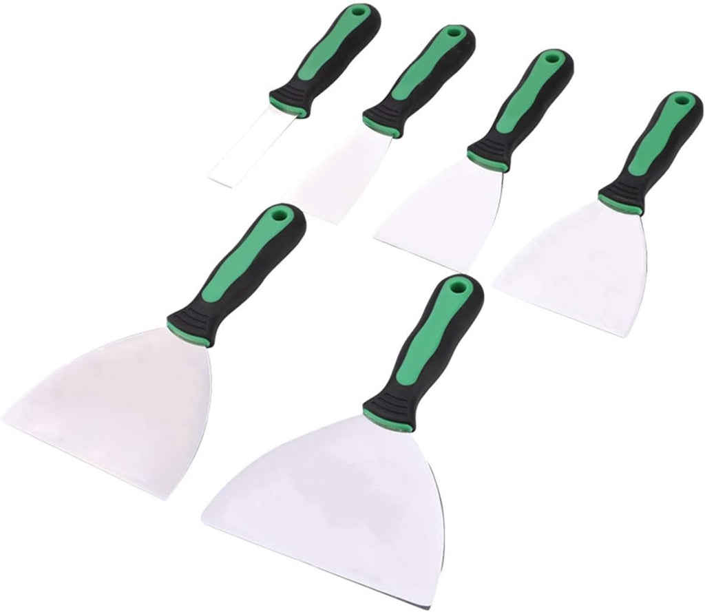 Wall Filler Tool,Filler Knife, Trowel Plastering Trowel 6 Piece Stainless Steel Putty Set,Putty Scraper Tool,Painting Tools,Drywall Scrapers