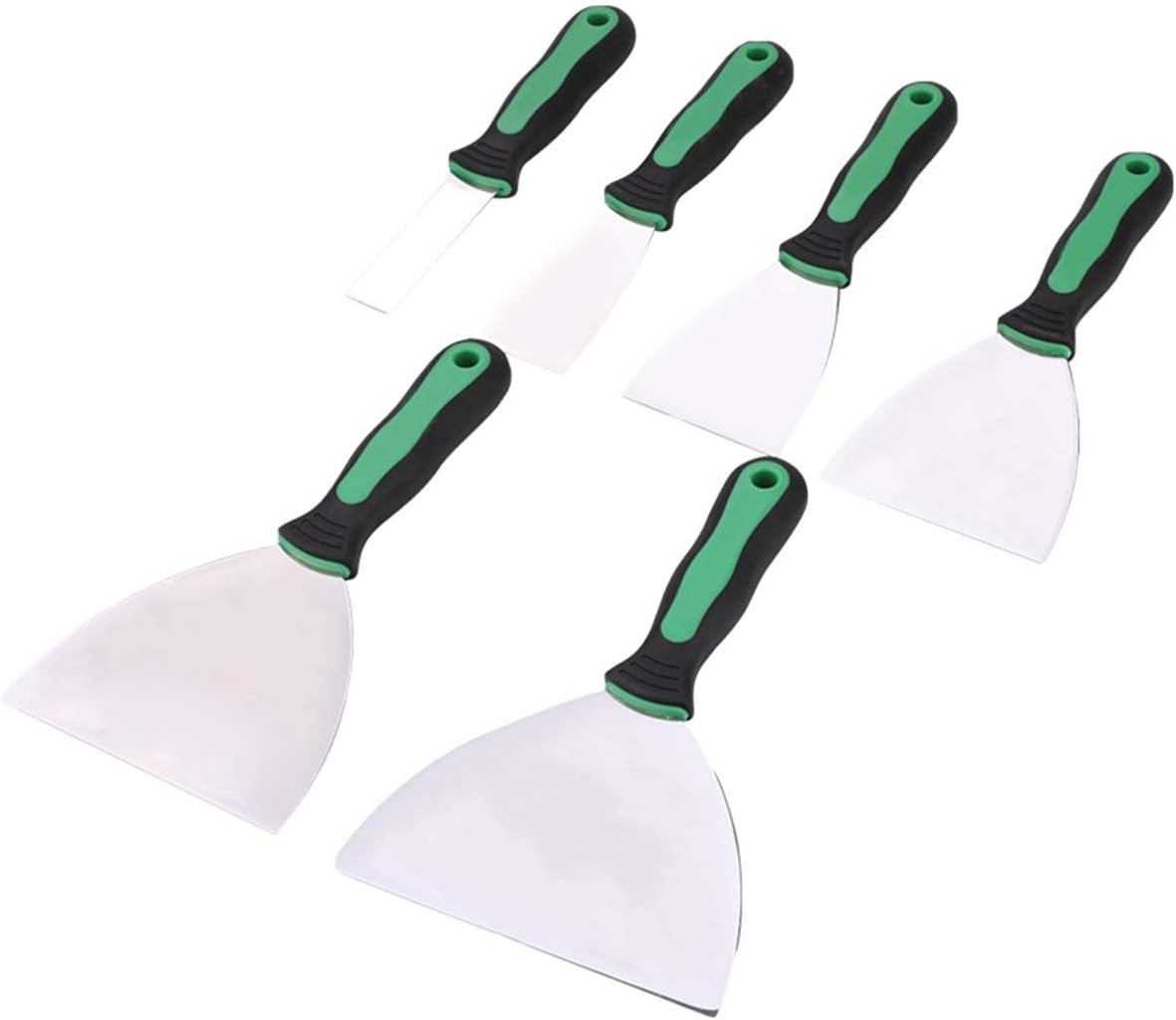 Wall Filler Tool,Filler Knife, Trowel Plastering Trowel 6 Piece Stainless Steel Putty Set,Putty Scraper Tool,Painting Tools,Drywall Scrapers