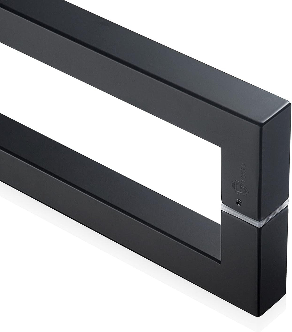 TOGU TG-R3030 Heavy Duty Commercial Grade 1800mm/71 inches Square/Rectangle Shape Solid 1.2mm Thick Stainless Steel 304 Push Pull Door Handle, Matte Black Finish