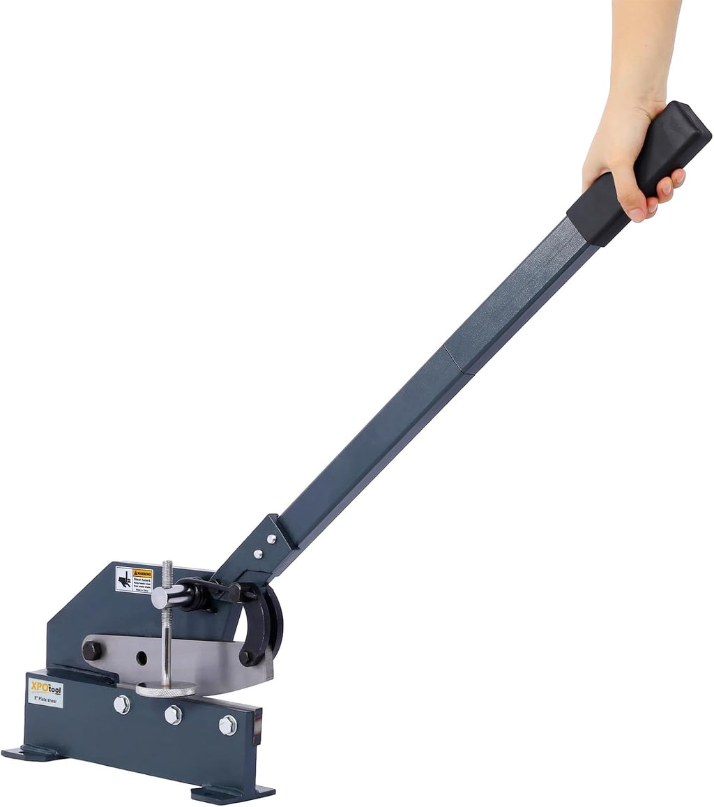 Hand Plate Shear, Manual Metal Cutter Cutting Thickness1/4 Inch Max, Metal Steel Frame Snip Machine Benchtop 1/2 Inch Rod, for Shear Carbon Steel Plates and Bars (8 Inch)
