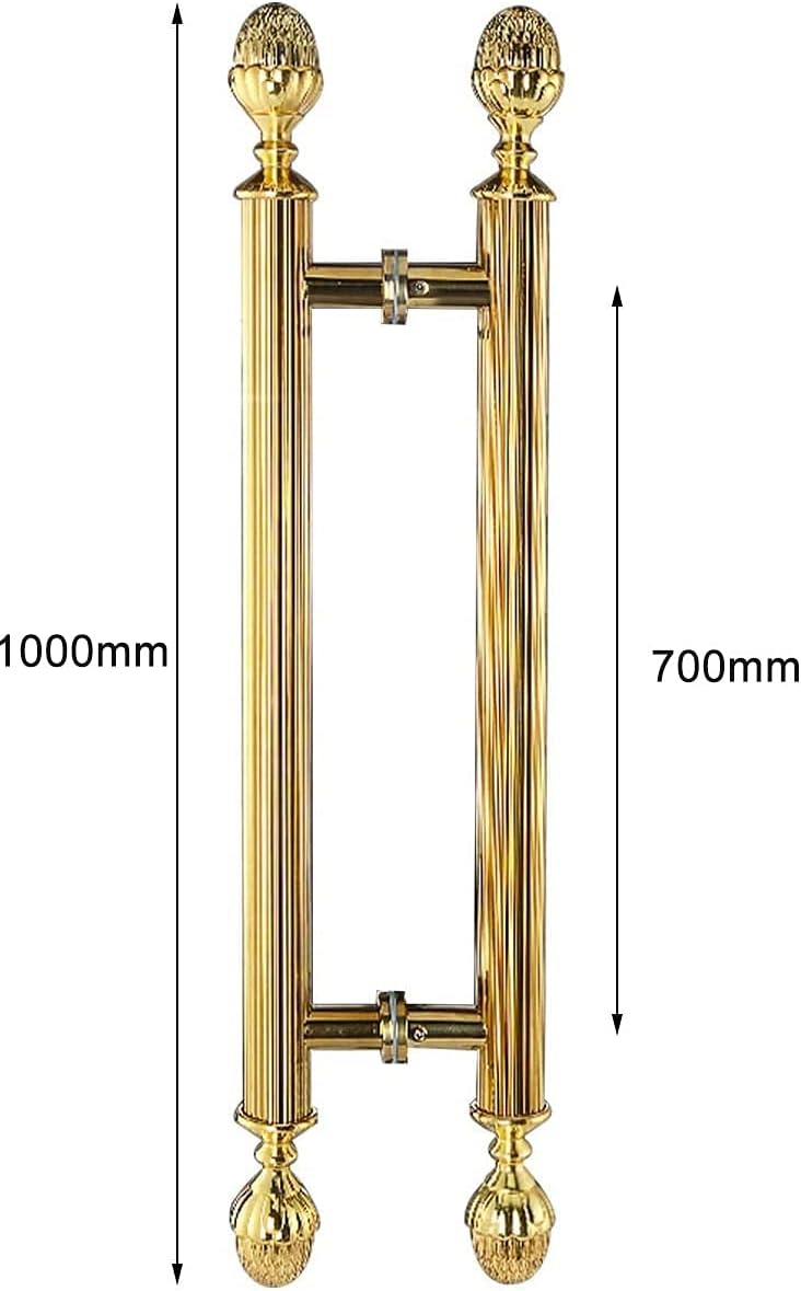 Barn Door Pull Handle, European Retro Stainless Steel Door Handle Golden，Door Handles for Two Sides Glass，for Home Gate/Office/Shop Door/Wooden Door/Metal Door/Barn Door，Ru
