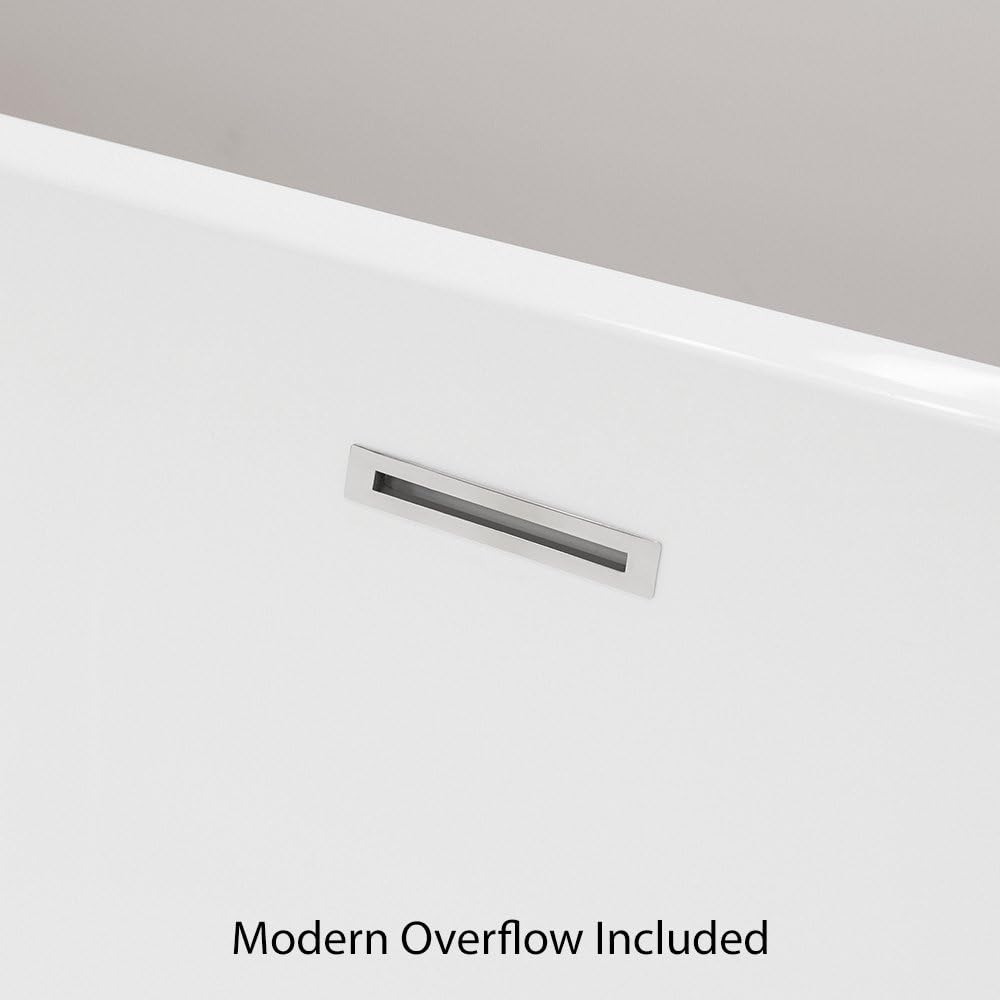 Wyndham Collection Galina 67 inch Freestanding Bathtub for Bathroom in White with Polished Chrome Drain and Overflow Trim