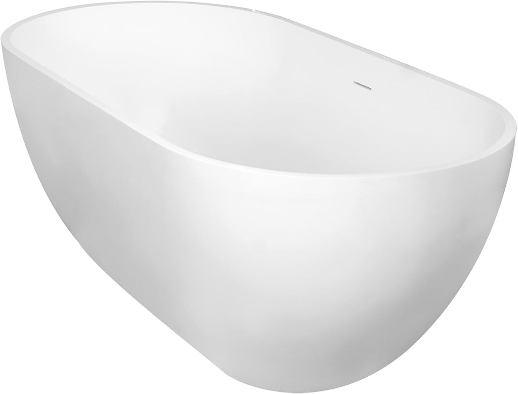 59 inch small size stone resin solid oval shape freestanding bathtub for the bathroom