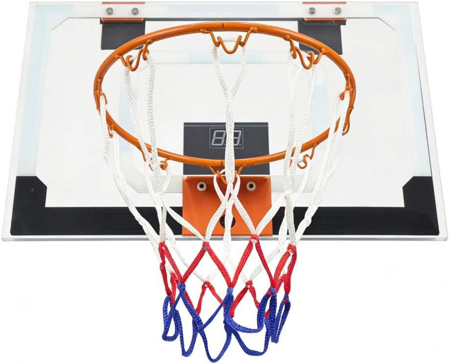 Compact Indoor Basketball Hoop for Home Office or Apartment Use – Over-the-Door Mount Design with Score Counter and Durable Steel Rim