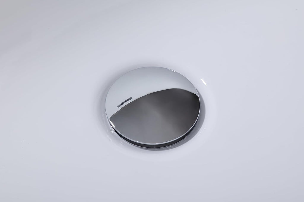 59' Acrylic Freestanding Bathtub-Acrylic Soaking Tubs, Black Bathtub, Oval Shape Black Freestanding Bathtub with Chrome Overflow and Pop Up Drain