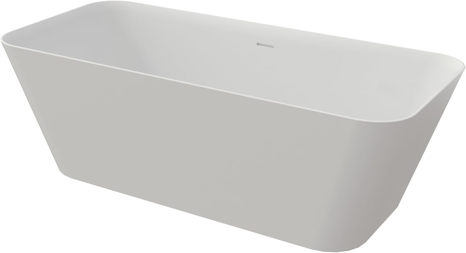 67 Inch Solid Soaking Bathtub Deep Soak Freestanding Tub