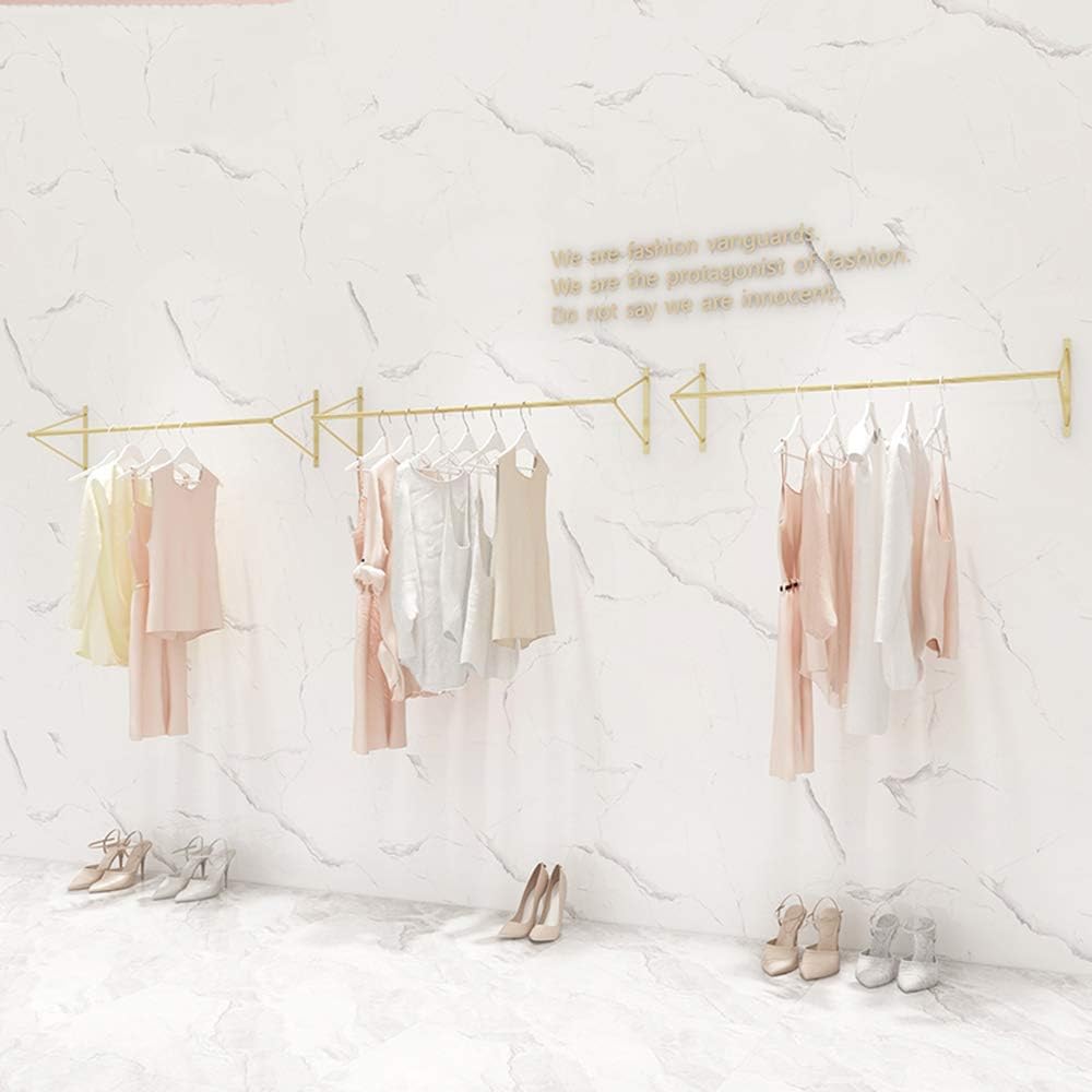 Daily Supplies Heavy-Duty Metal Wall-Mounted Garment Rack Combination,Commercial Clothing Store Clothes Display Rack,Closet Pole Clothing Rack,Clothing Rack(A-120Cm